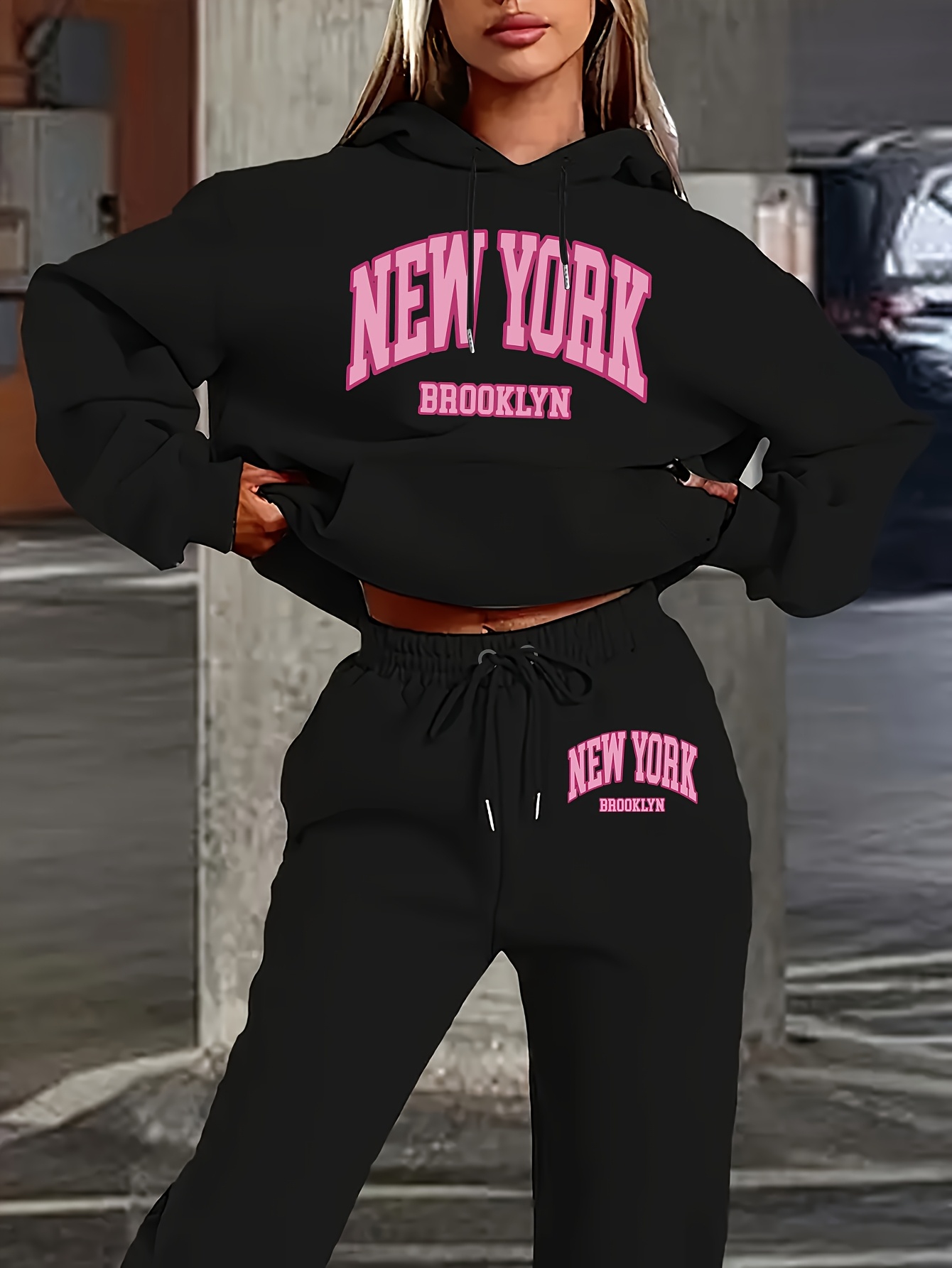 Women 2Pcs Letter Print Outfit - Winter Clothing For Women recension och pris