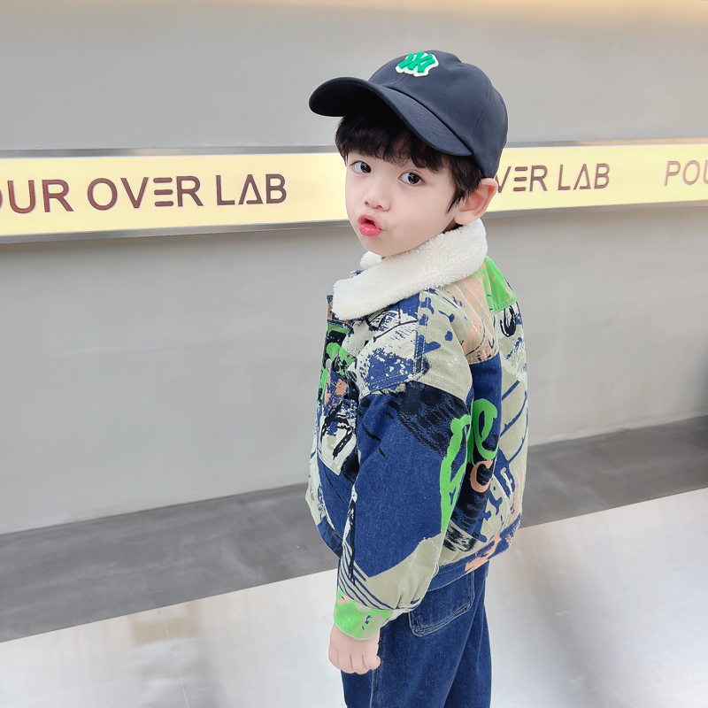Kids Baby Warm Denim Jacket Pa - Winter Clothing Drawing recension och pris