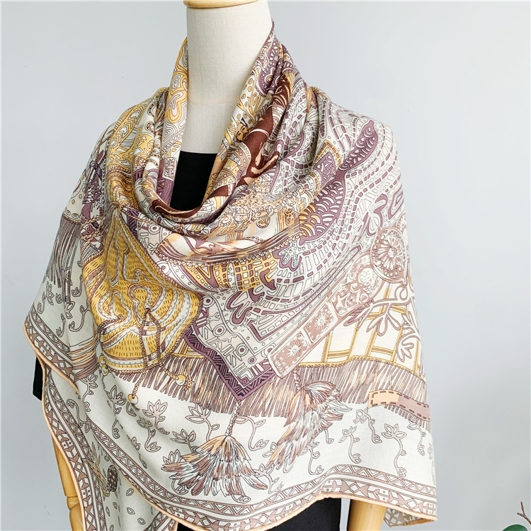 Silk Wool Scarf 135CM Luxury D - Winter Clothing Hong Kong recension och pris
